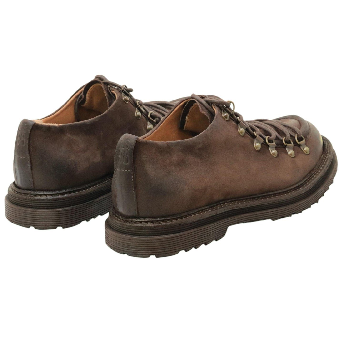 AS98 Z31112 scarpa pedula uomo in pelle marrone ingrassata 