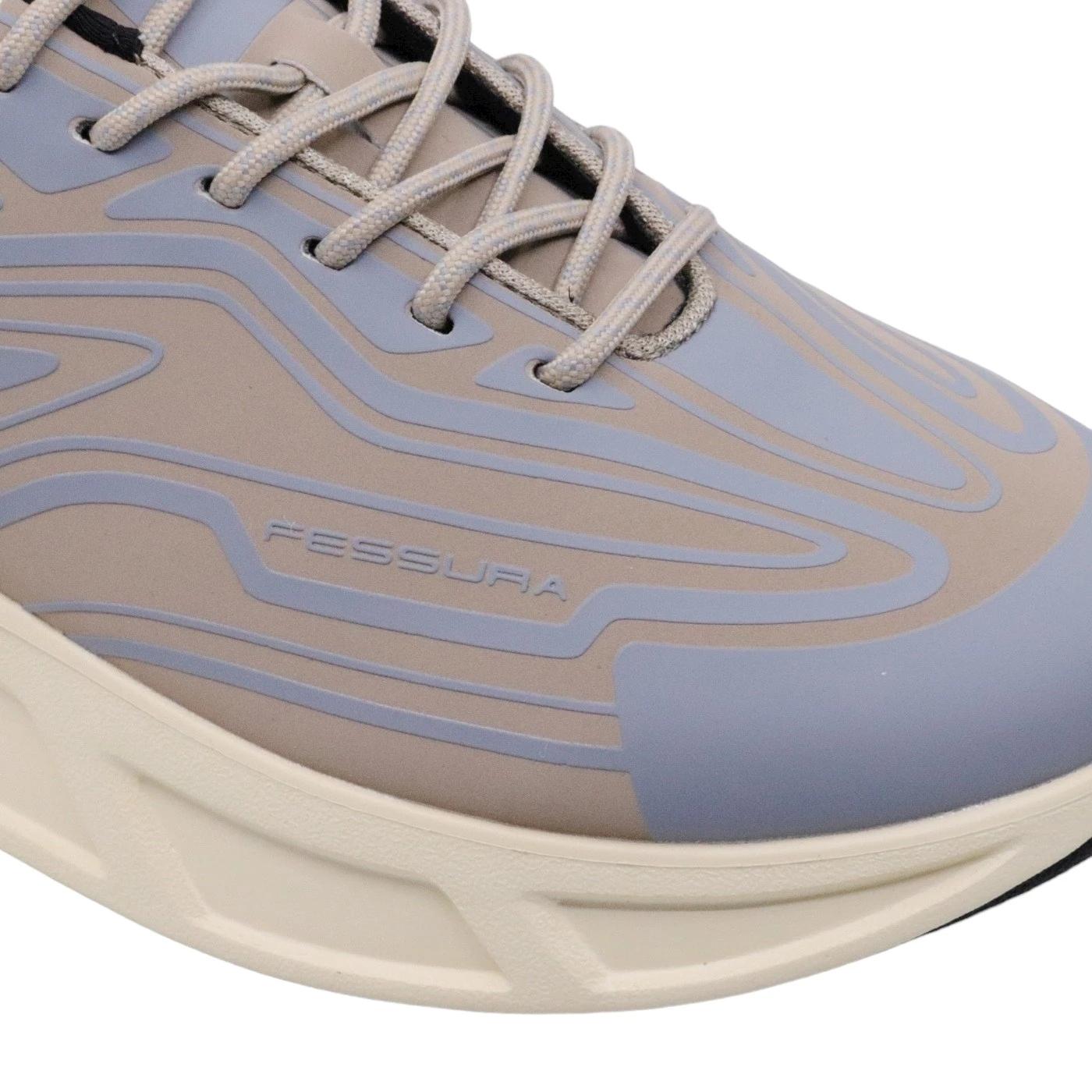 Sneaker donna Fessura Runflex #02 in nabuk sabbia e ice 