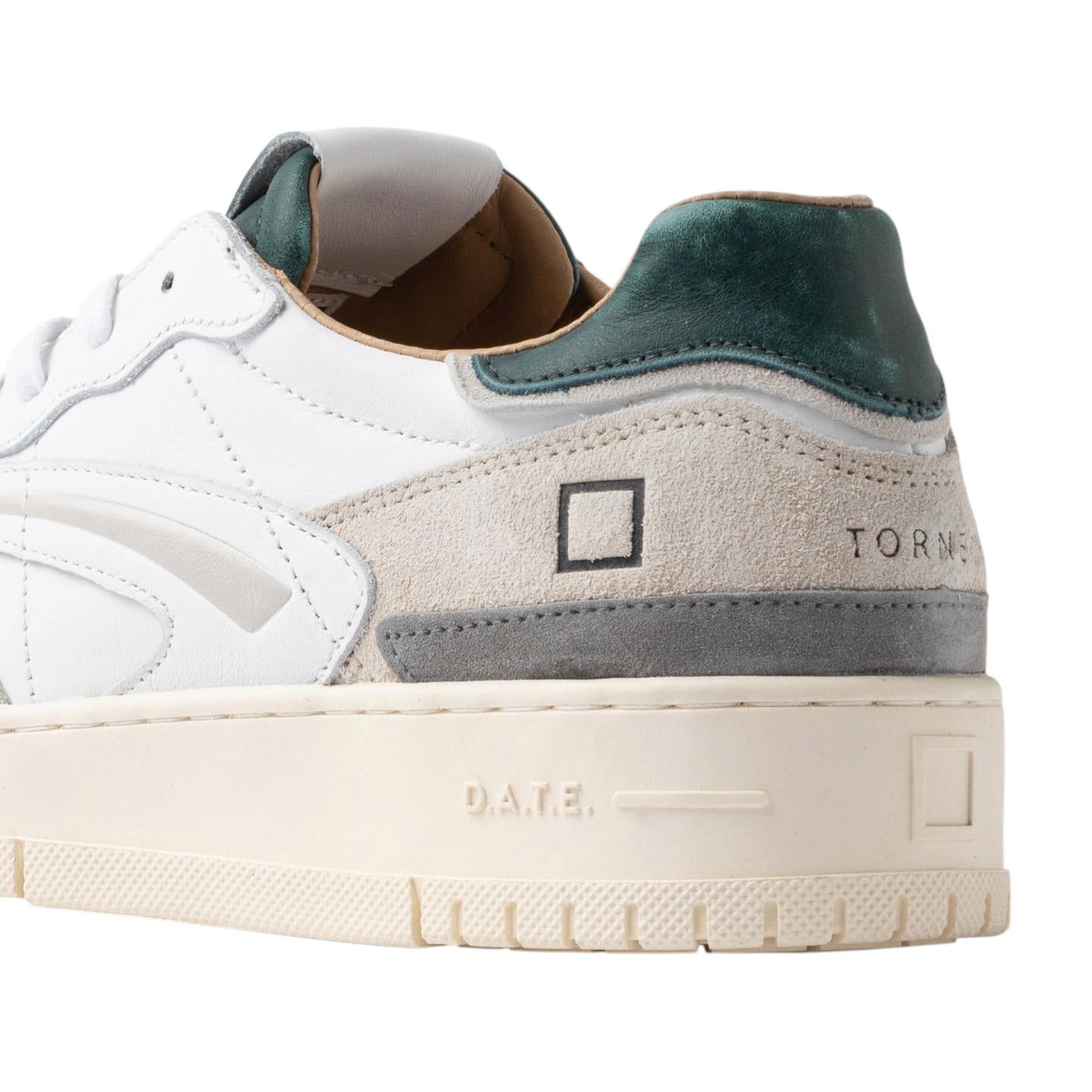D.A.T.E. Torneo Pure Vintage Calf sneaker uomo pelle bianco-verde 