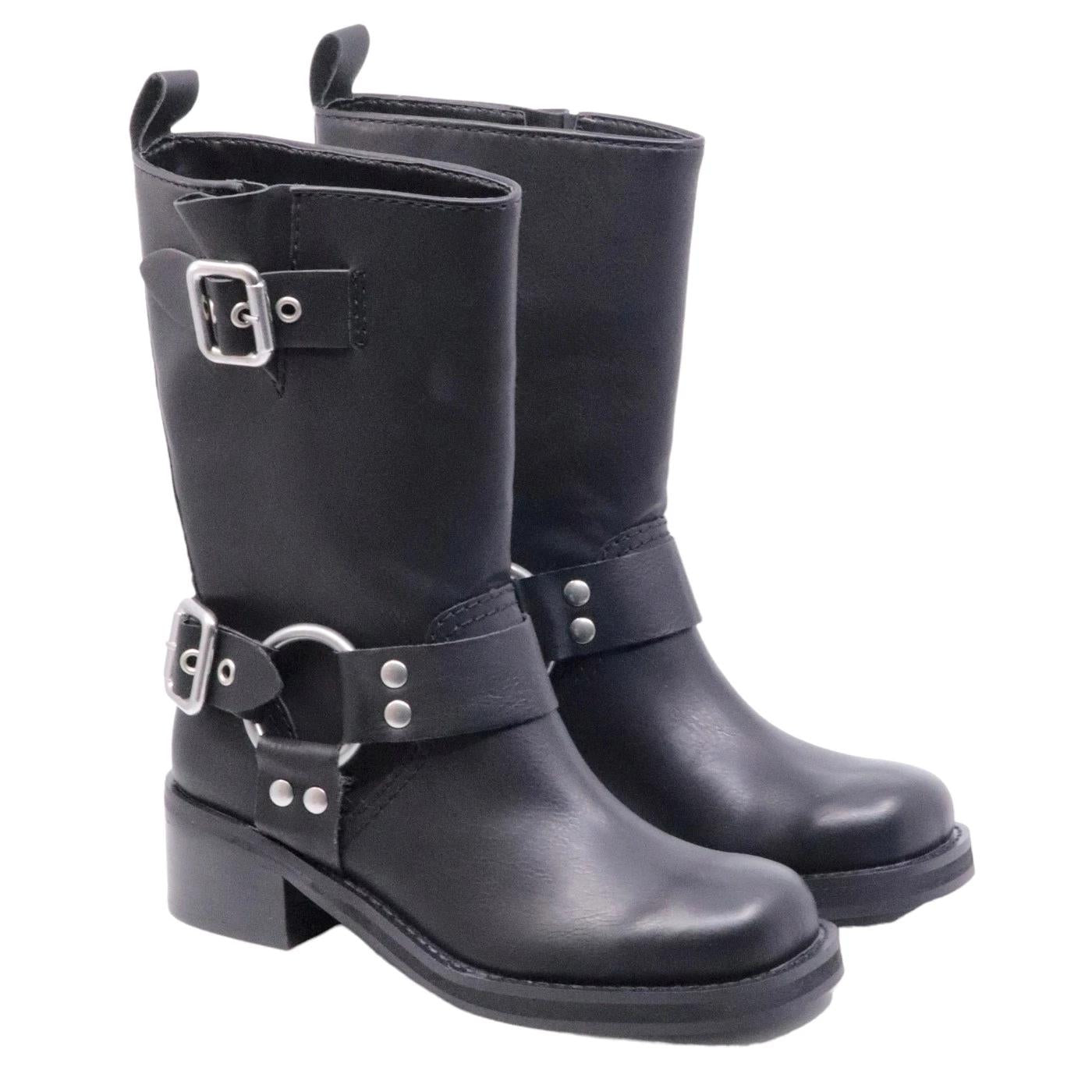 Steve Madden En-Route stivaletto donna in similpelle di coloe nero 