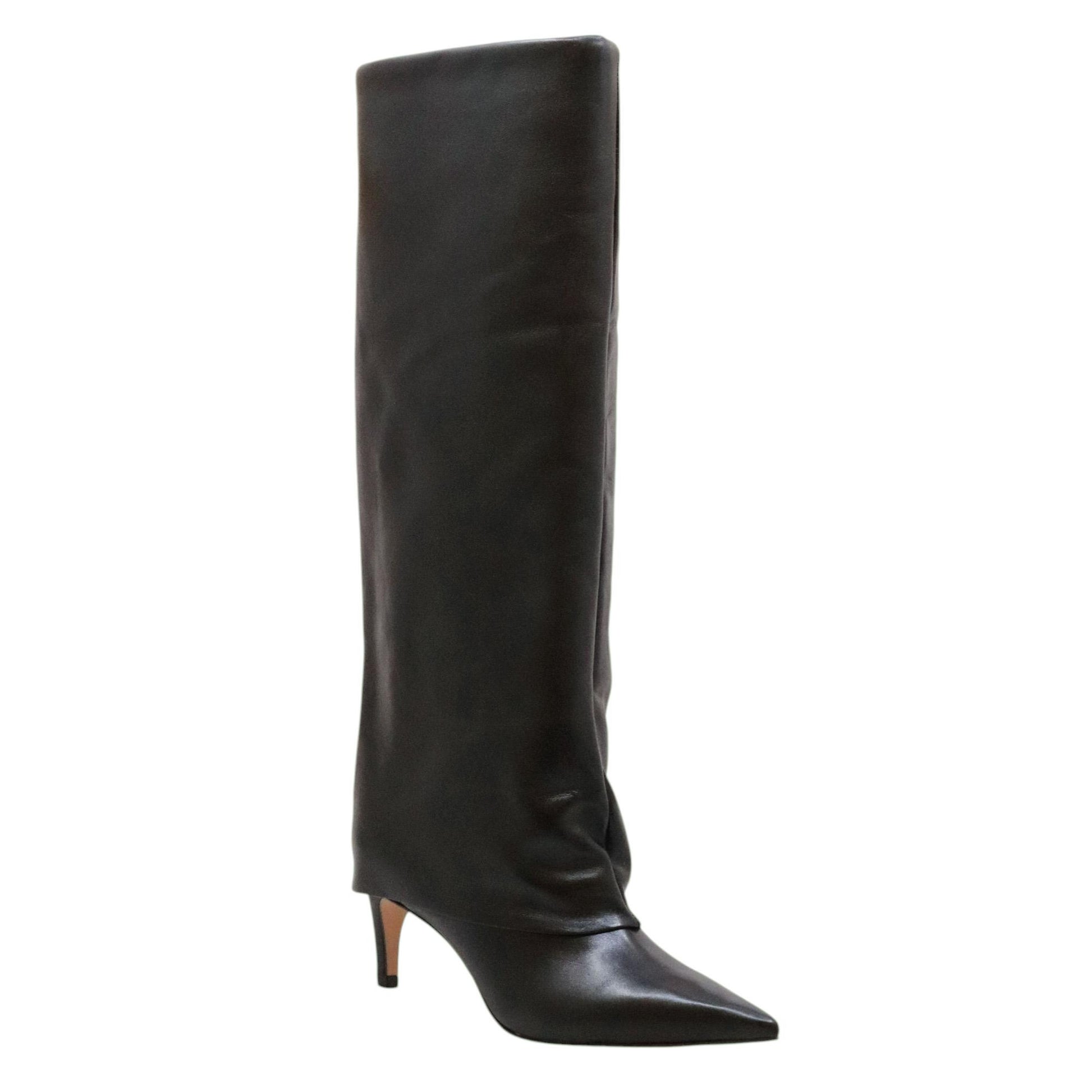 Carrano 853005 stivale donna pelle nero con ghetta 