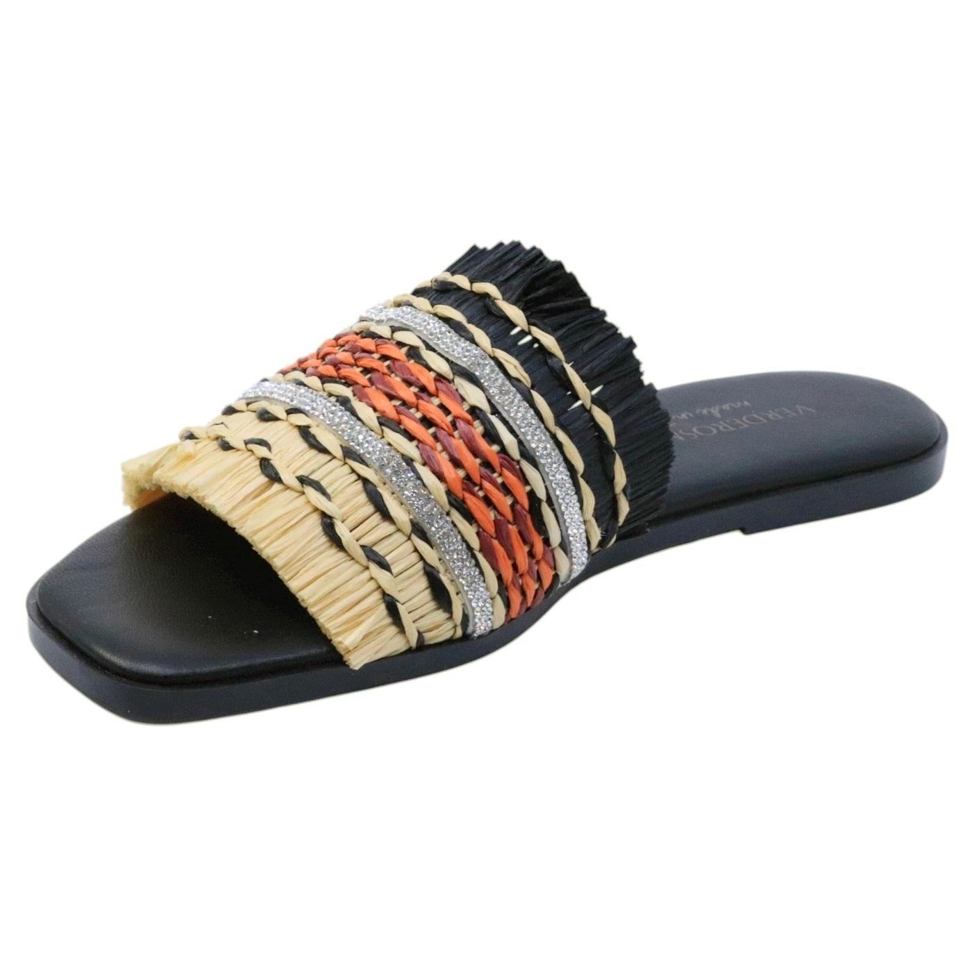 Verderosamarino 3913 ciabatta donna in pelle nera 