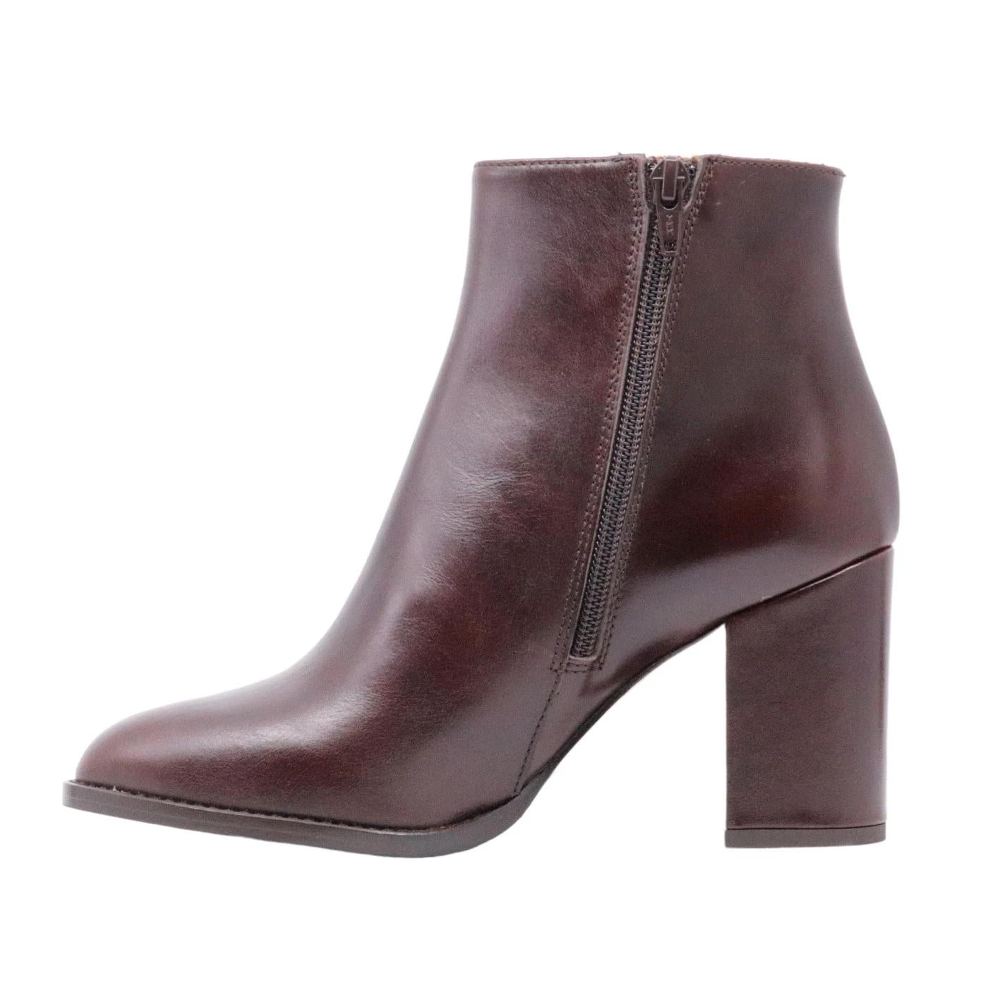 Tronchetto donna Anna F in elegante pelle di colore testa di moro 