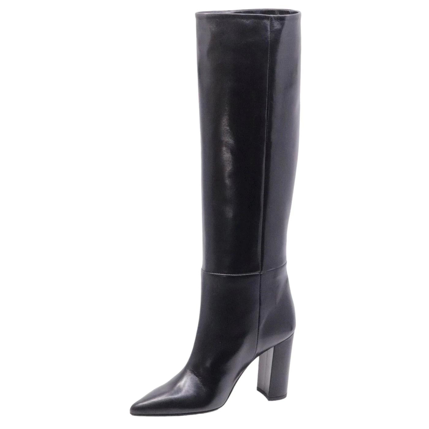 Stivale donna Anna F 9879 in pelle nappata di colore nero 