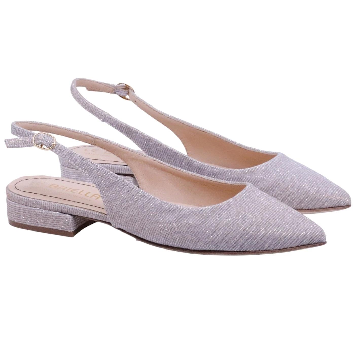 Slingback donna Le Briella Z821 in tessuto galassia luminoso con tonalità di rosa 