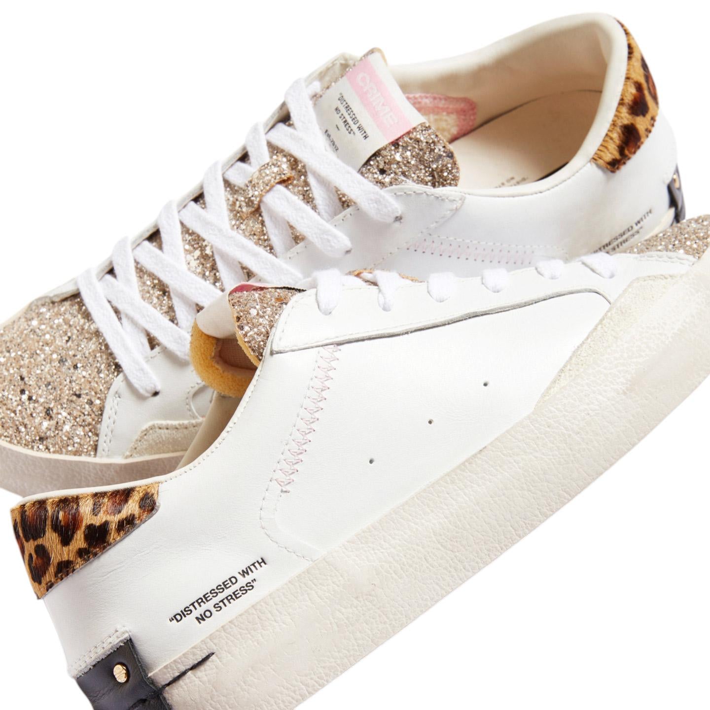 Sneaker donna Crime London Distressed 20007 in pelle bianca 