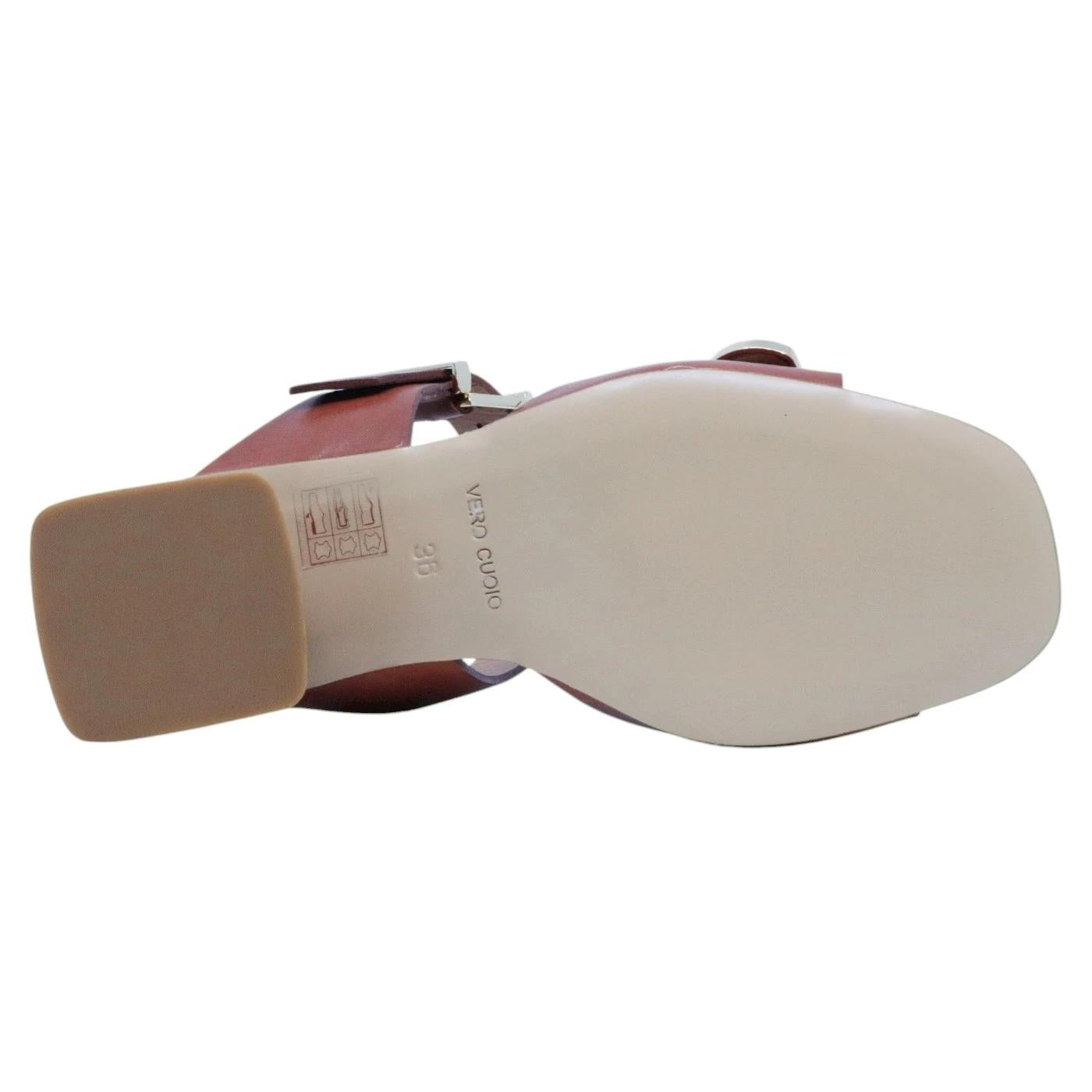 Sandalo con tacco Triver Flight 601 19 in pelle rosso 