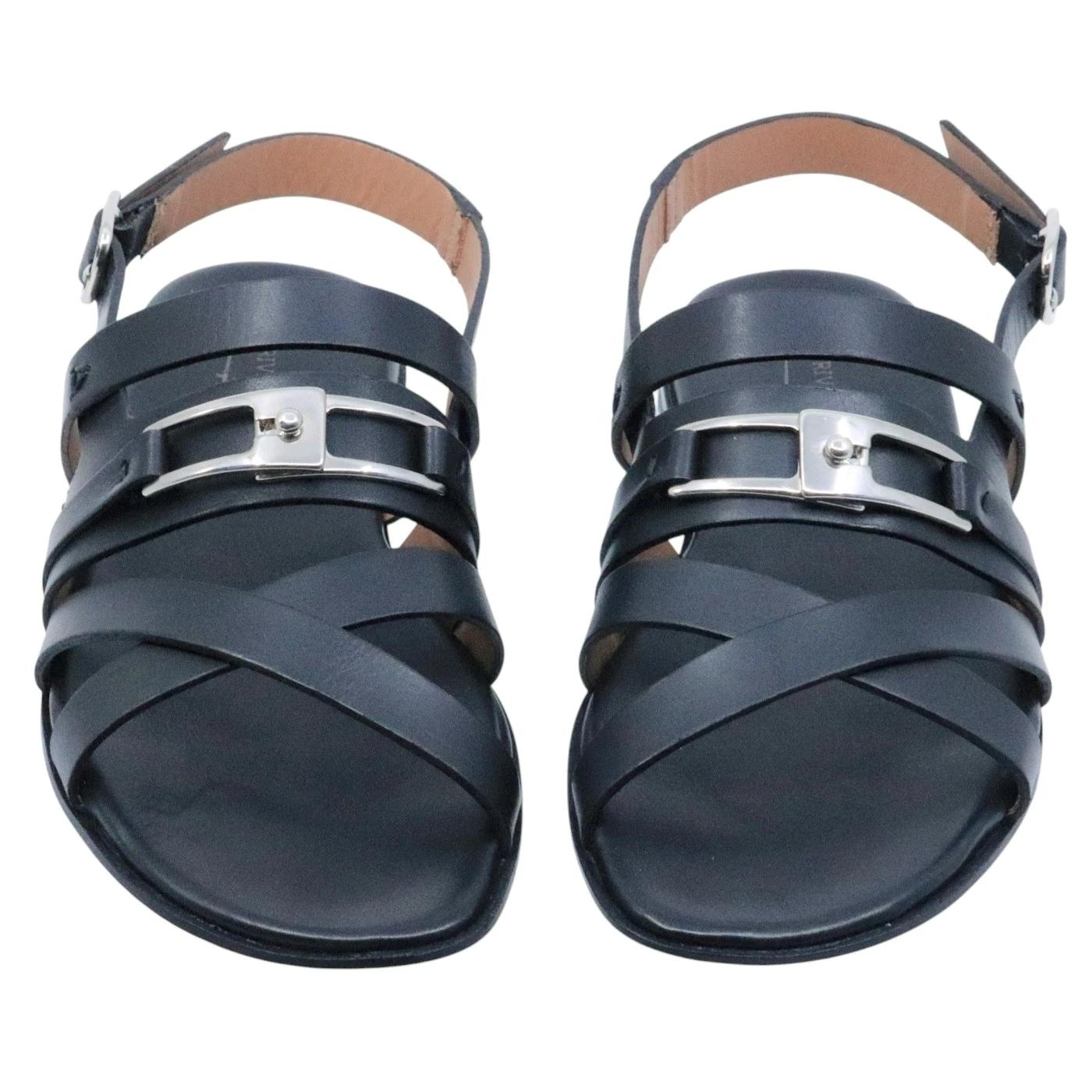 Sandalo donna Triver Flight 606 04 in pelle nera 