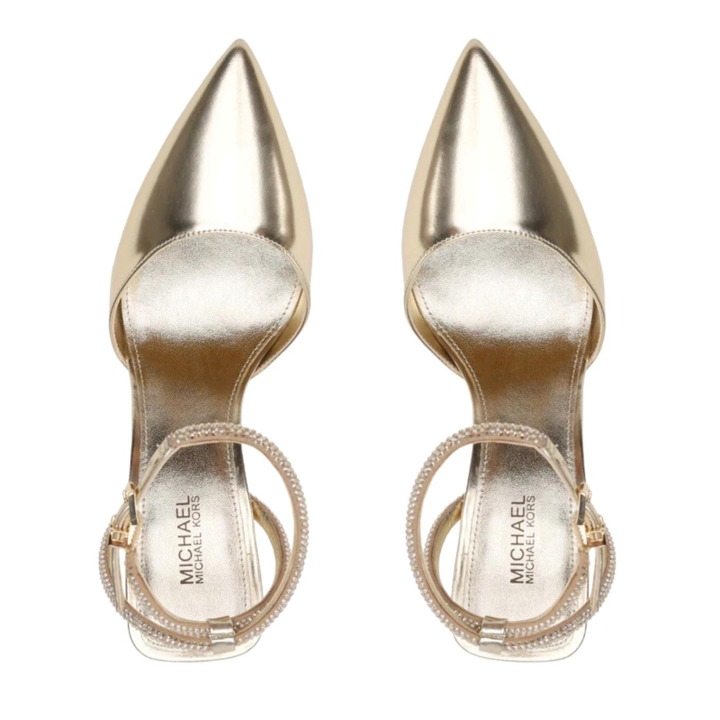 Michael Kors Imani slingback da donna in pelle di colore oro 