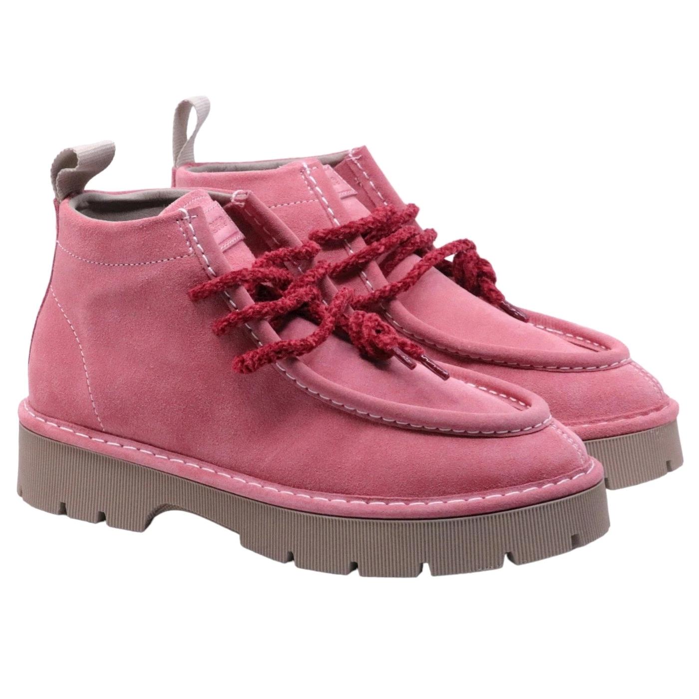 Polacchino donna Panchic P99 in realizzata in pelle scamosciata rosa 