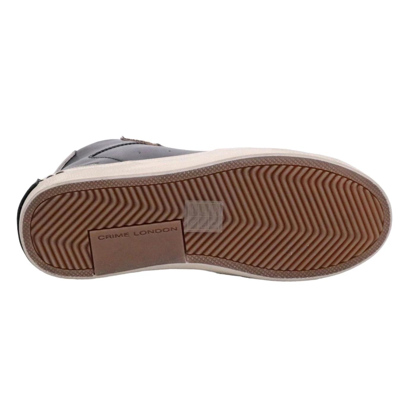 Crime London Distressed High 28052 in pelle nera 