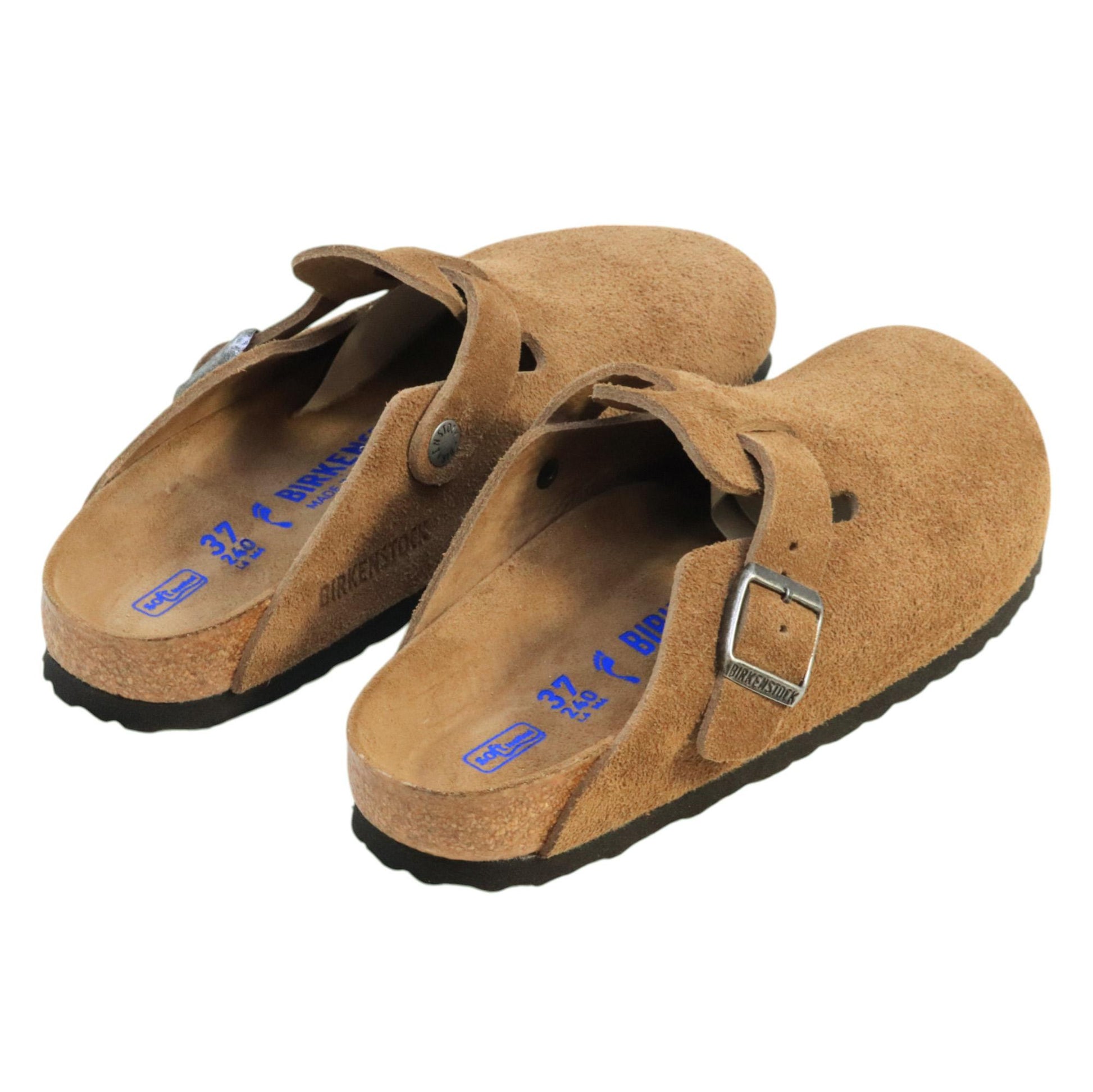 Birkenstock Boston in camoscio di colore dark tea 