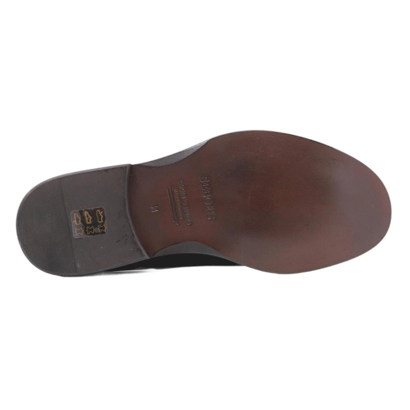 Scarpa Oxford da uomo di Seboy's 3089 in pelle nera spazzolata 
