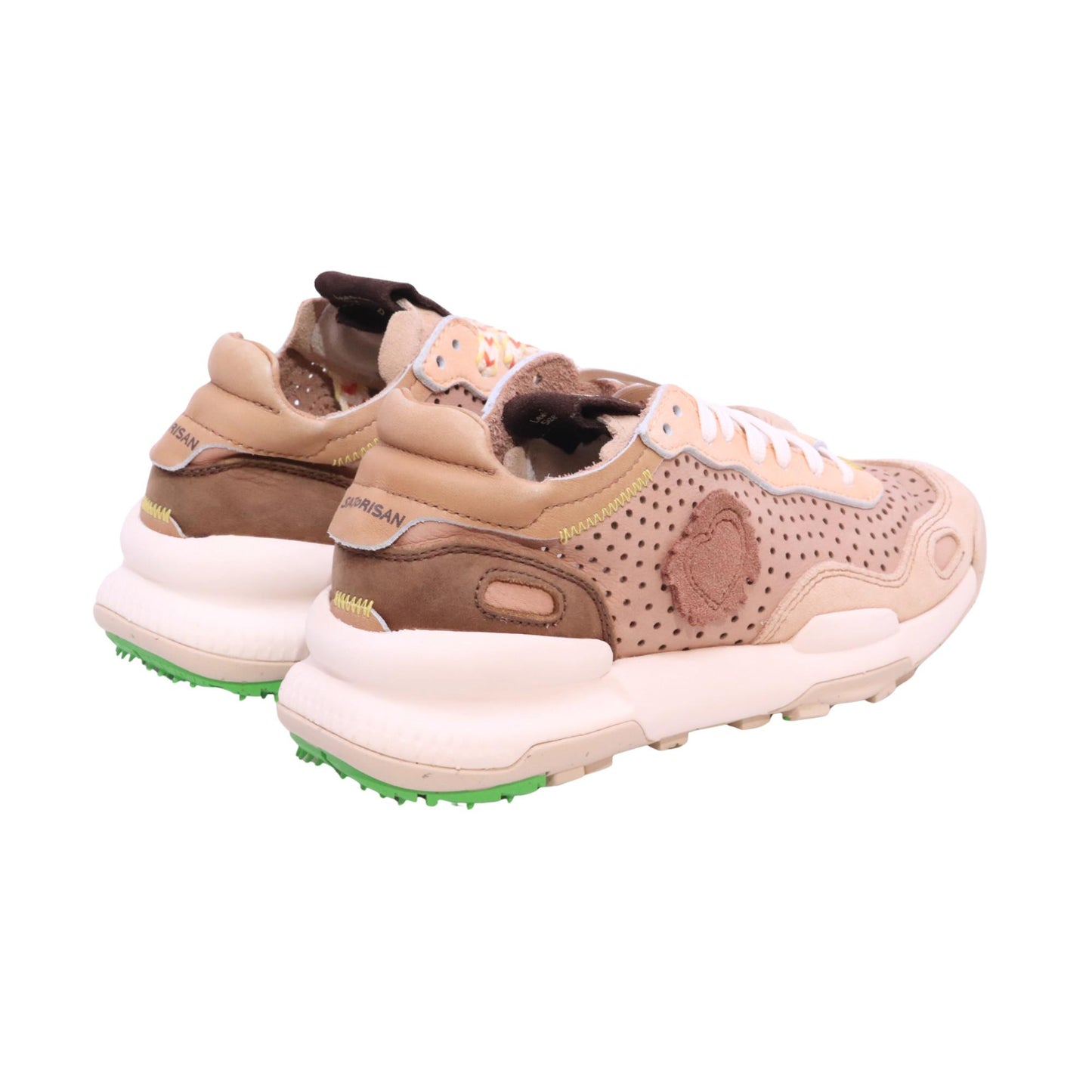 Satorisan Chacrona Laser Premium Creamy Peach sneaker donna in camoscio e pelle traforata 