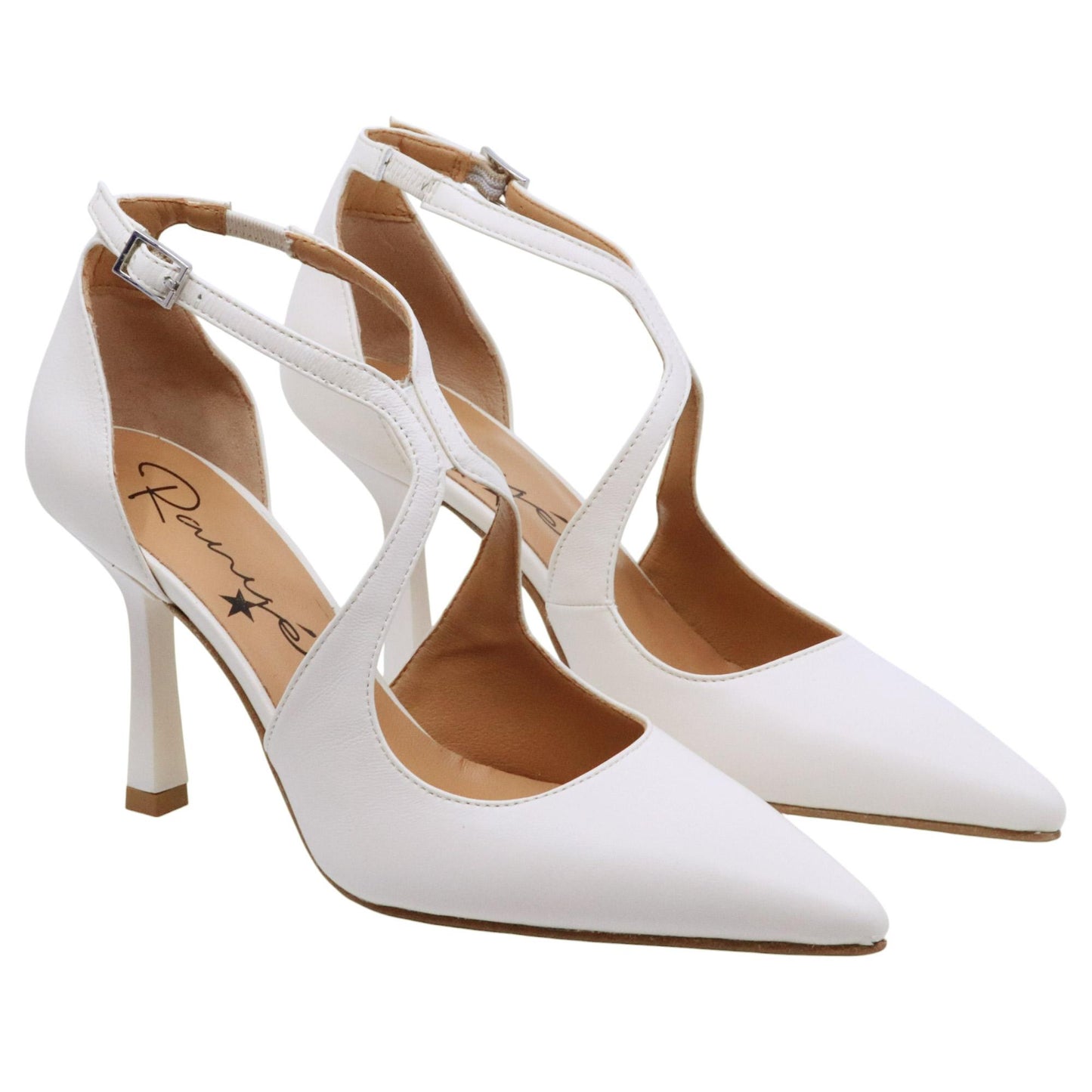 Décolleté donna Ranye Adele in pelle bianca 