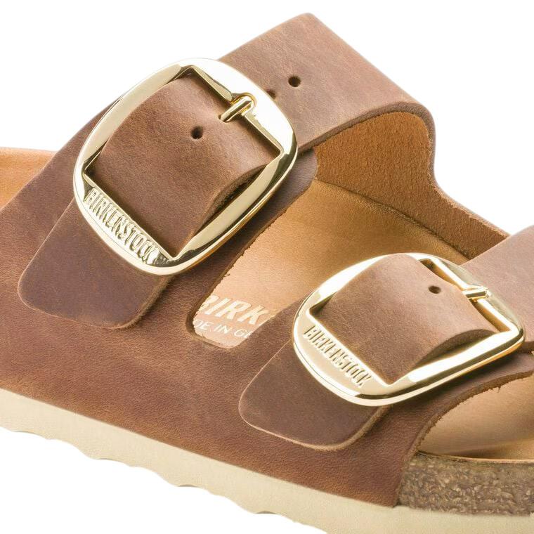 Birkenstock Arizona Big Buckle doppia fibbia pelle oliata cognac 
