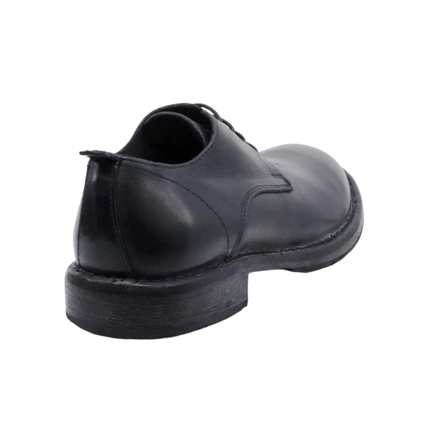 Scarpa Derby uomo Moma 2AW003 in pelle nera con effetto "vintage" 