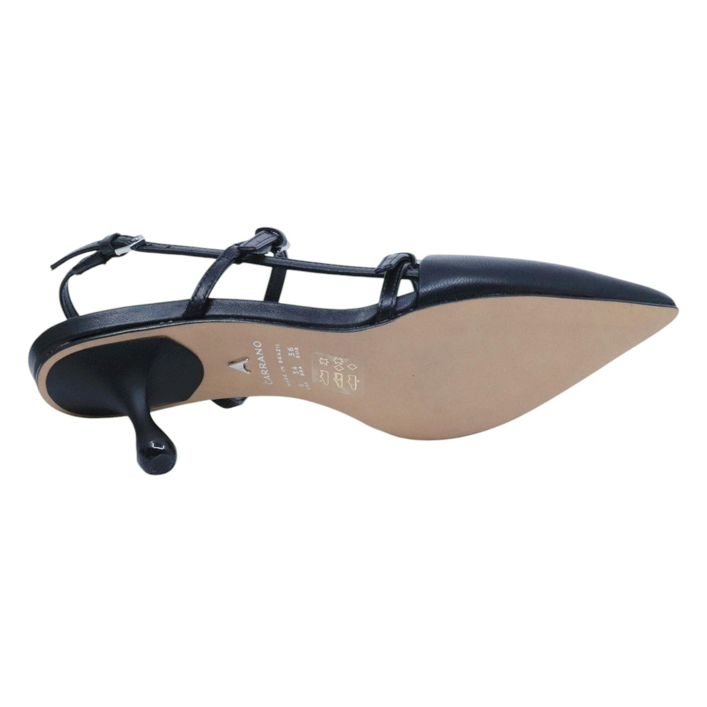 Slingback donna Carrano 798003 in pelle nera 