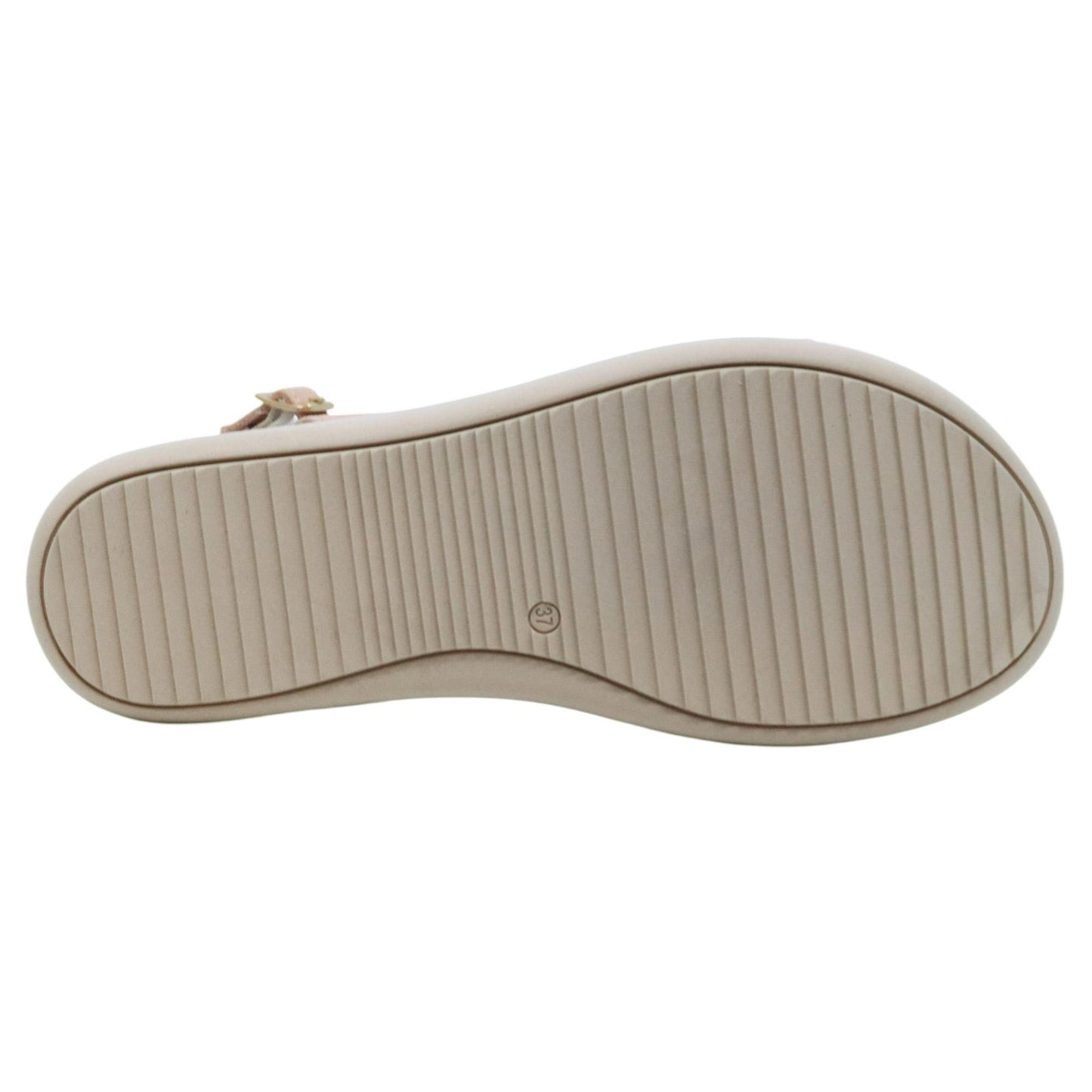 Sandalo zeppa Mjus T18029 in pelle carne e platino 