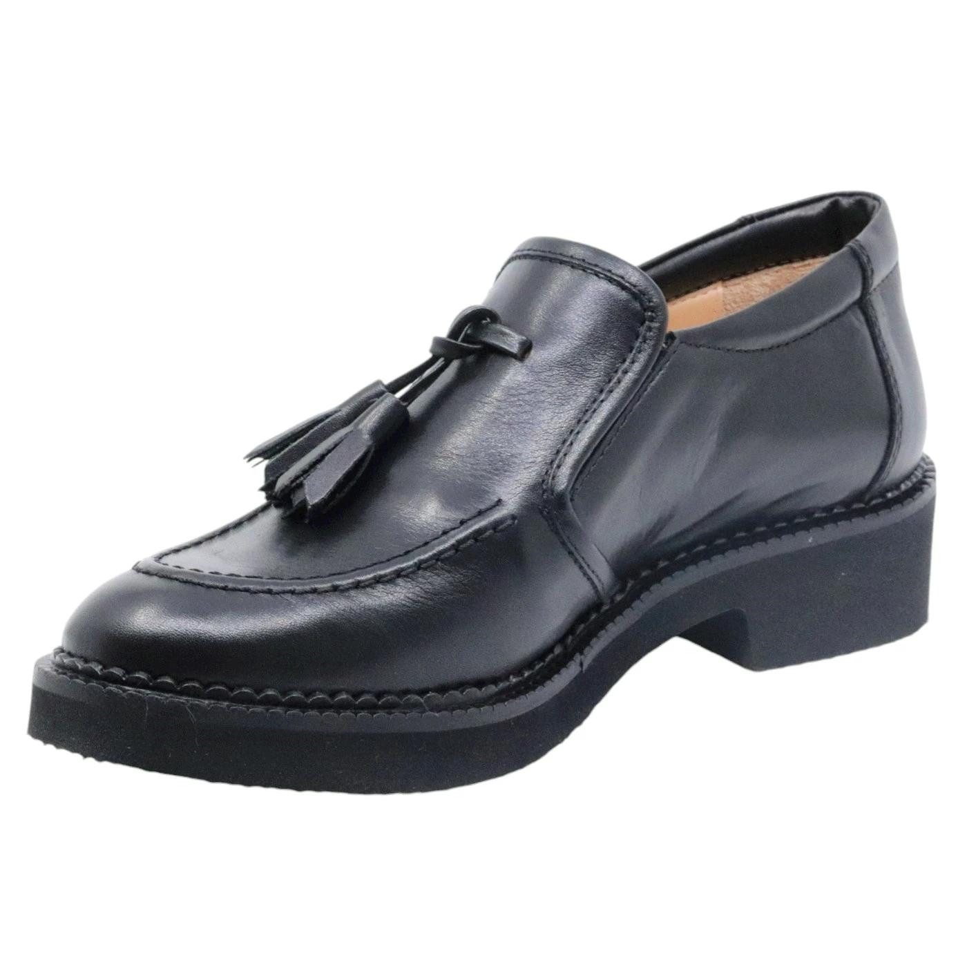 Mocassino donna Le Briella Z905 in pelle nera con mappetto 