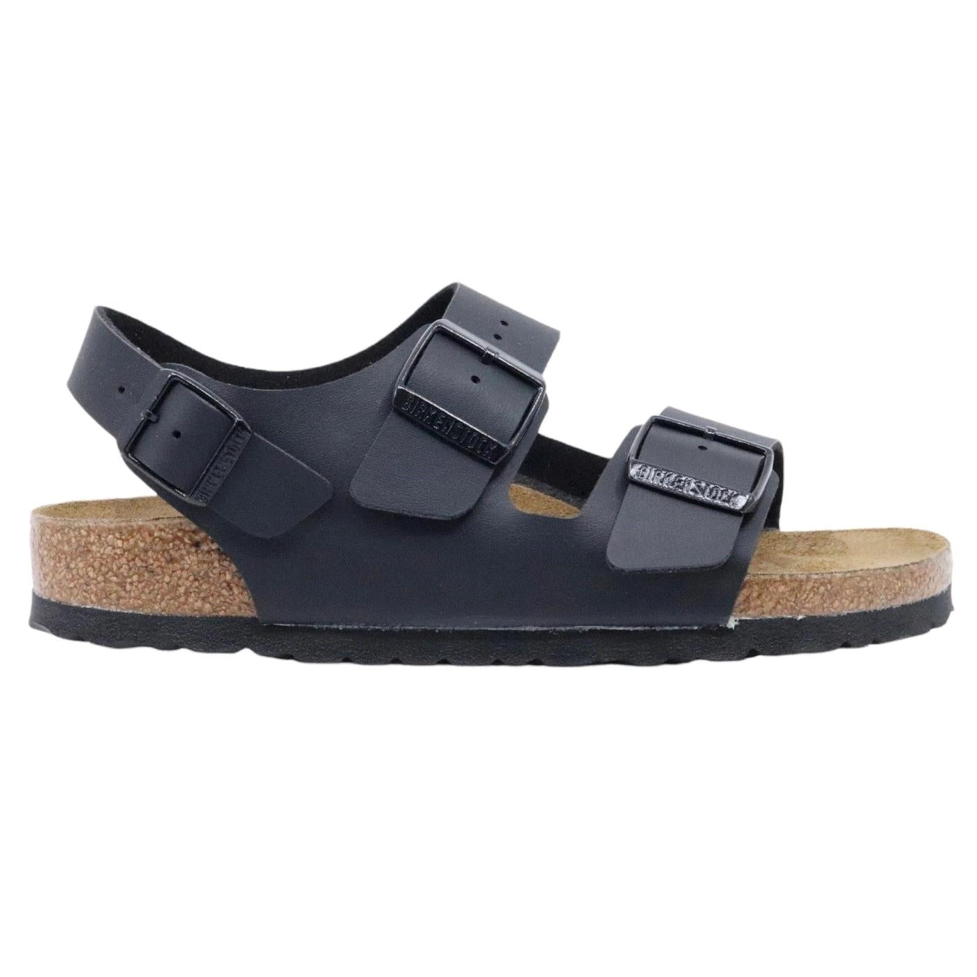Birkenstock Milano Black Birko-Flor sandalo rte fibbie Narrow Fit 