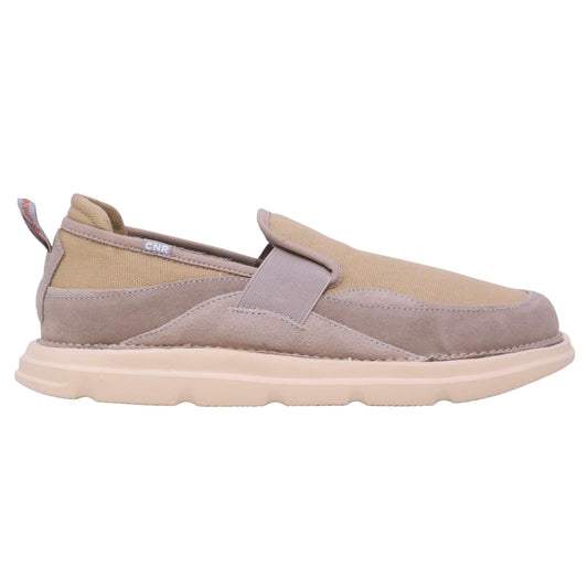 CNR Easy Clip sneaker uomo in camoscio e tessuto taupe senza lacci casual comfort 