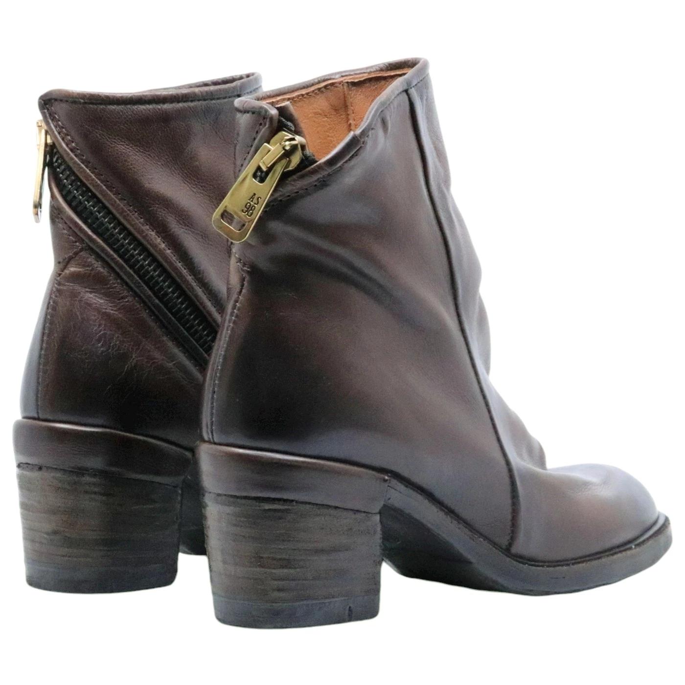 Tronchetto donna AS98 Jase A24208 in pelle marrone 