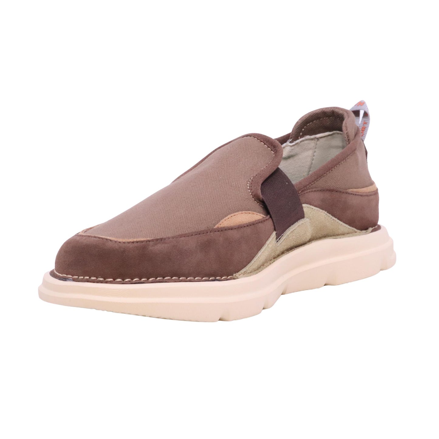 CNR Easy Clip sneaker uomo in camoscio e tessuto dark brown senza lacci casual comfort 