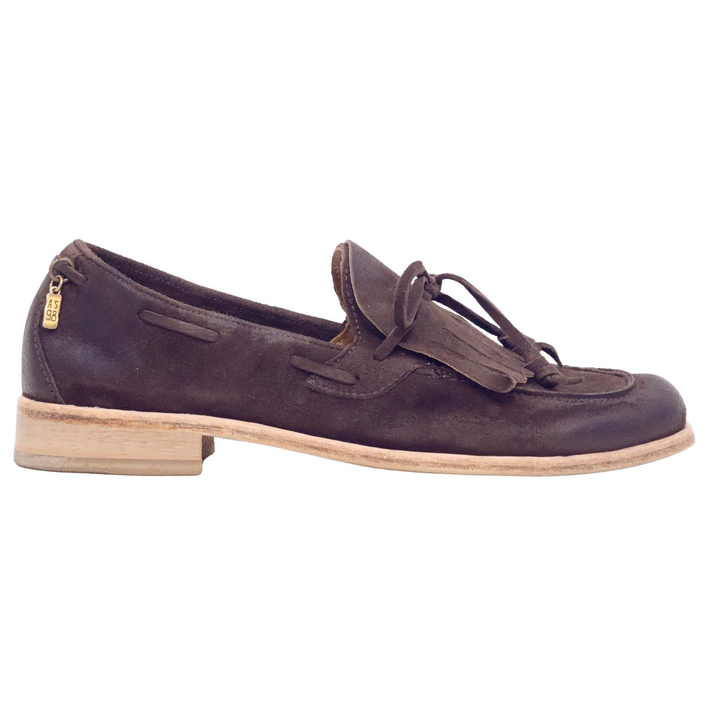 AS98 Casper Z59103 mocassino uomo in camoscio ebano con nappine 