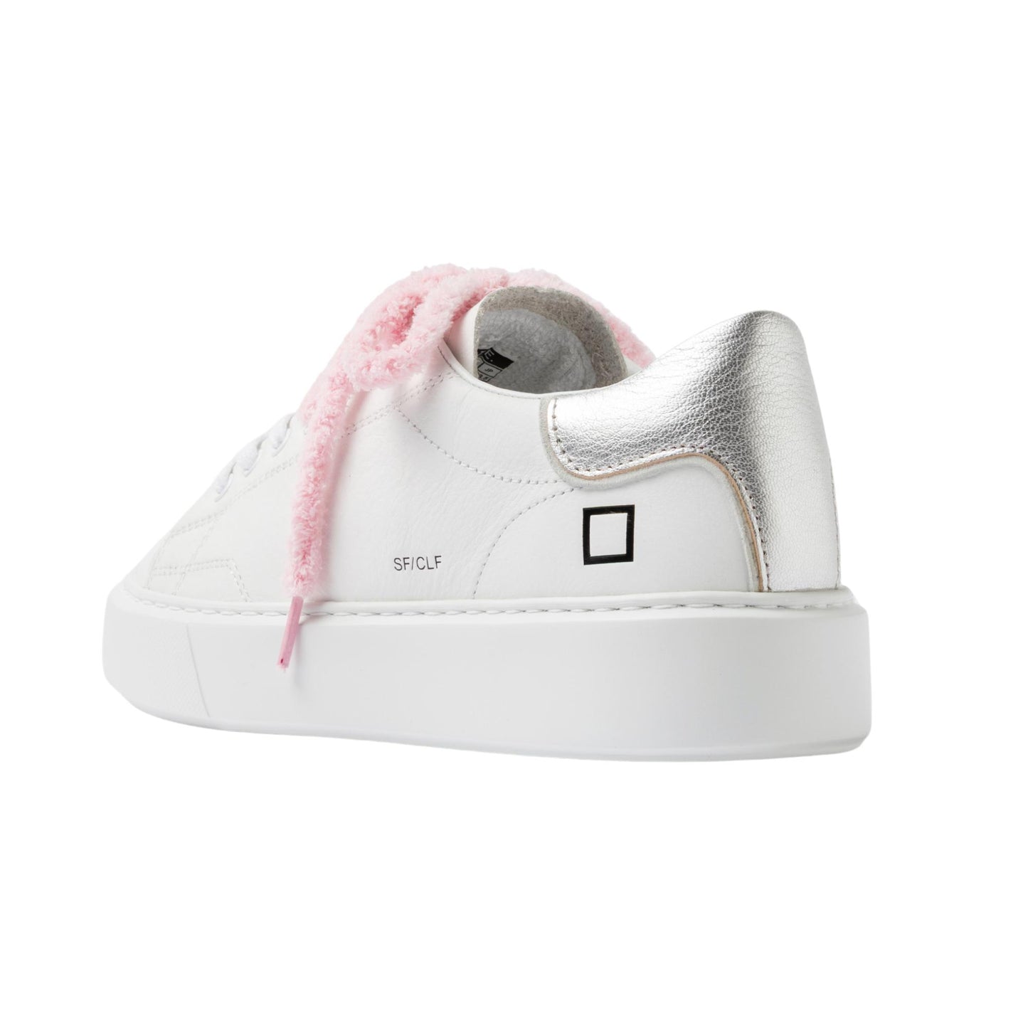 D.A.T.E. Sfera Calf SF-CA-WS sneaker donna in pelle bianca con dettaglio argento 