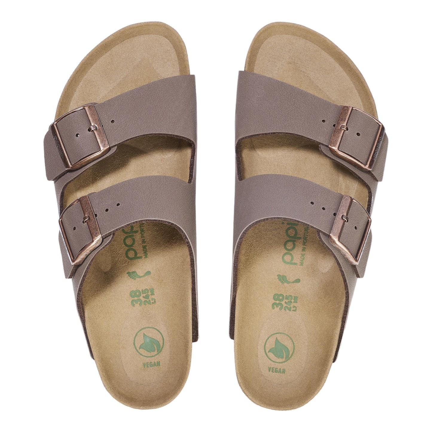 Birkenstock Arizona PAP Flex Platf sandalo doppia fibbia in mocca 