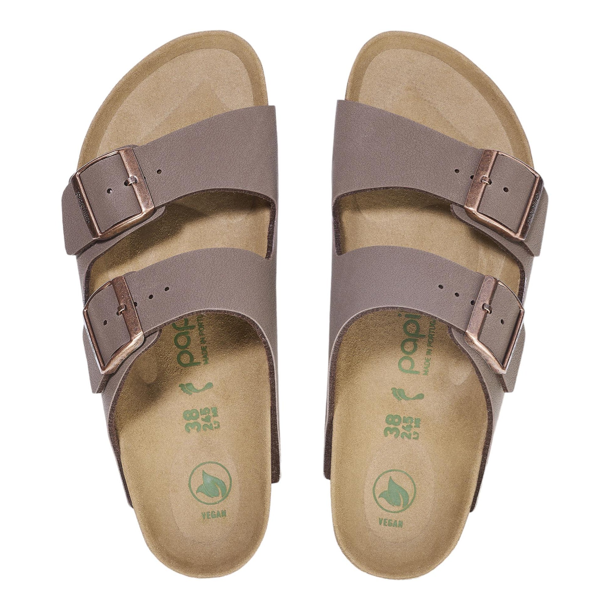 Birkenstock Arizona PAP Flex Platf sandalo doppia fibbia in mocca 