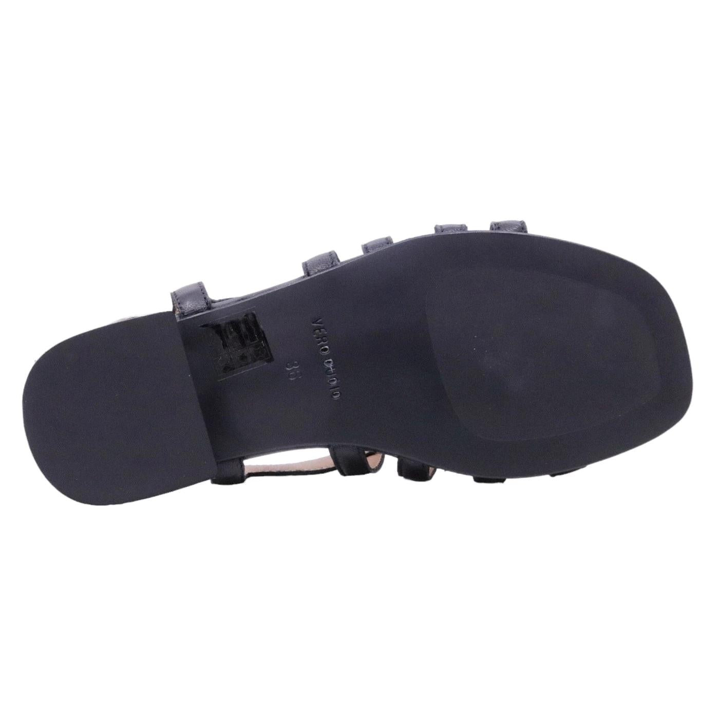 Sandalo donna Triver Flight 566 in pelle nera 