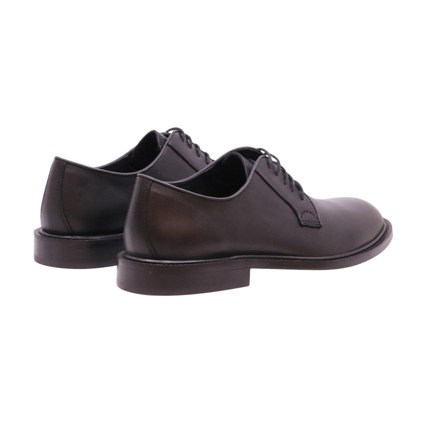 Antica Cuoieria 23050 derby uomo in pelle nera con suola in cuoio 