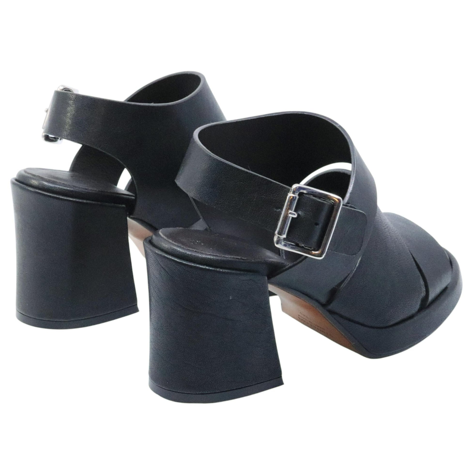 Sandalo con tacco Curiositè 2740 in pelle nera 