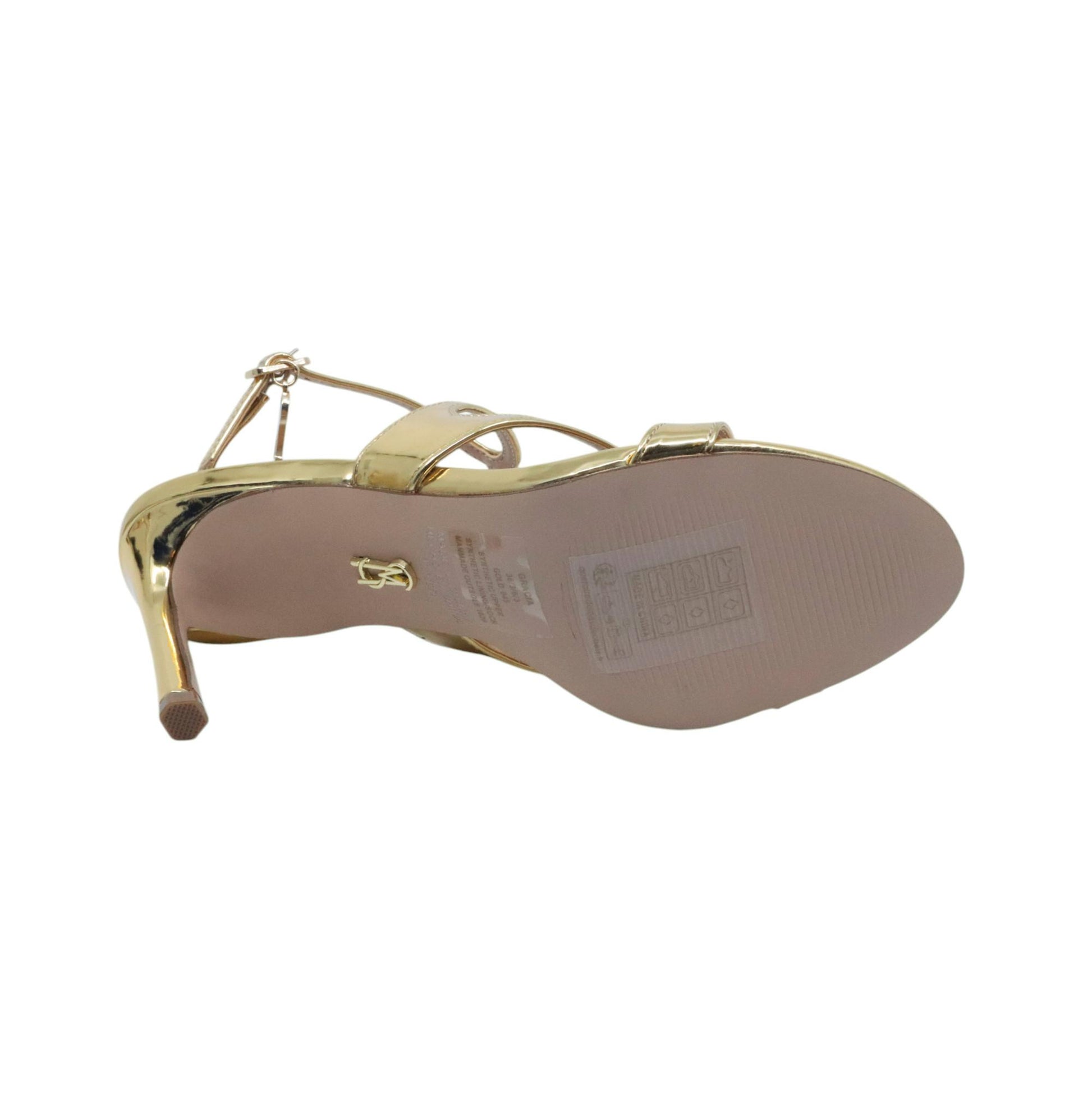 Steve Madden Gracia sandalo oro lucido con tacco 8,5 cm 