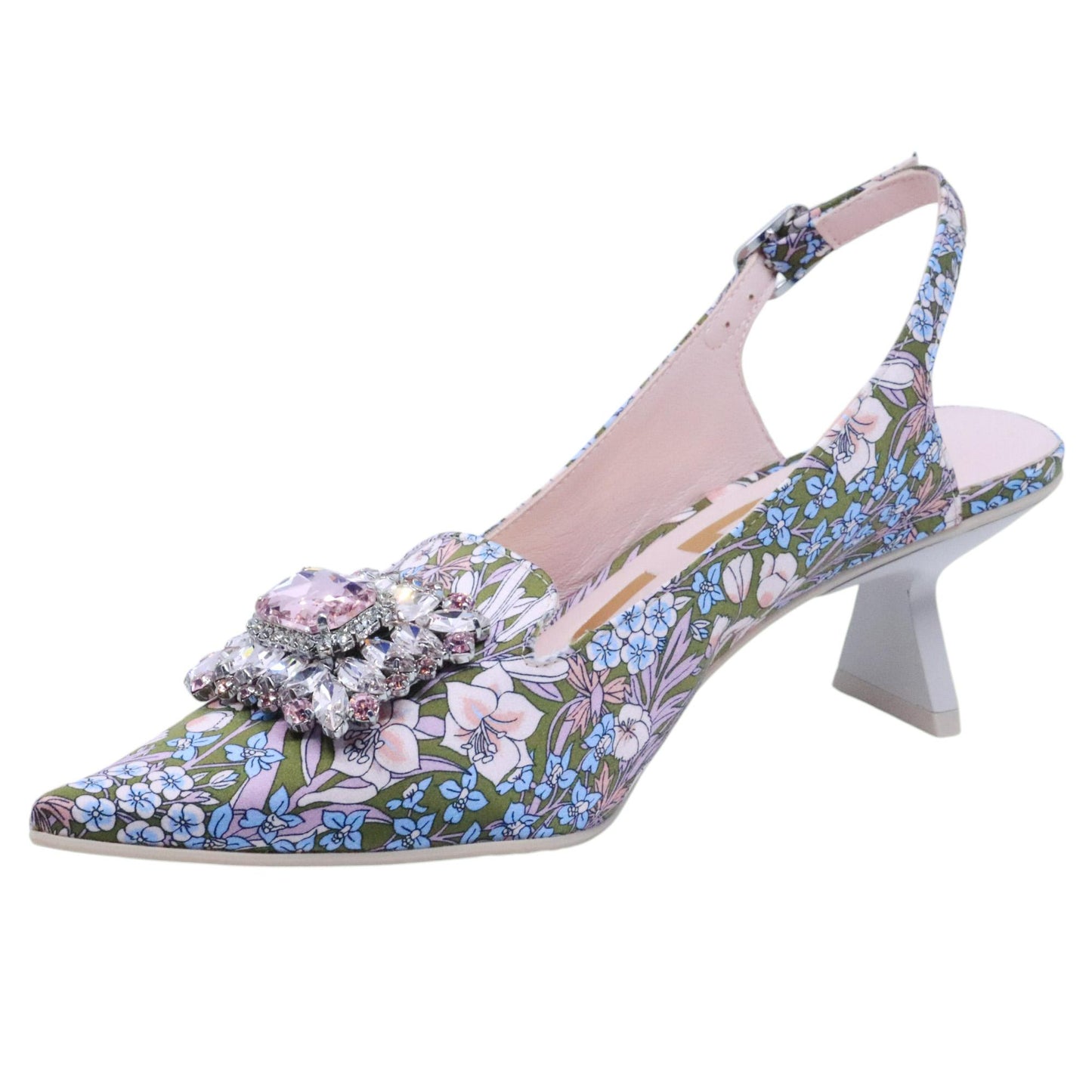 Ras 8043 slingback donna in tessuto a fantasia floreale multicolore 