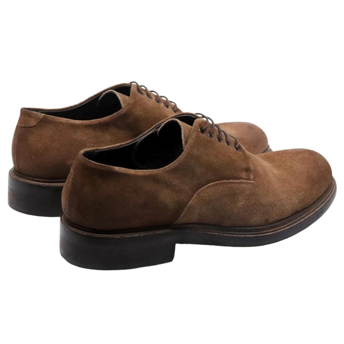 Scarpa Derby imperiale uomo Crispiniano 860 in camoscio marrone 