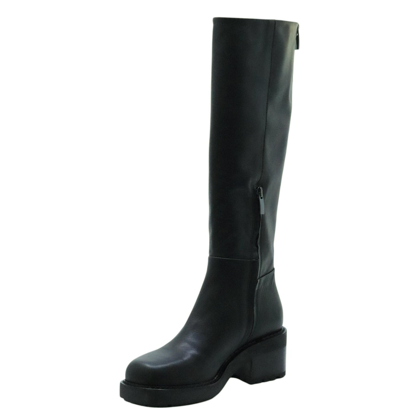 Curiositè 2833 stivale donna pelle nera zip posteriore 