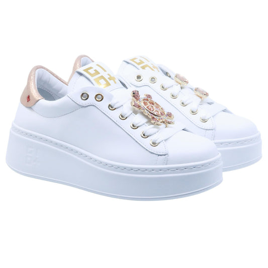 Sneaker donna Gio+ PIA322A in pelle bianco 
