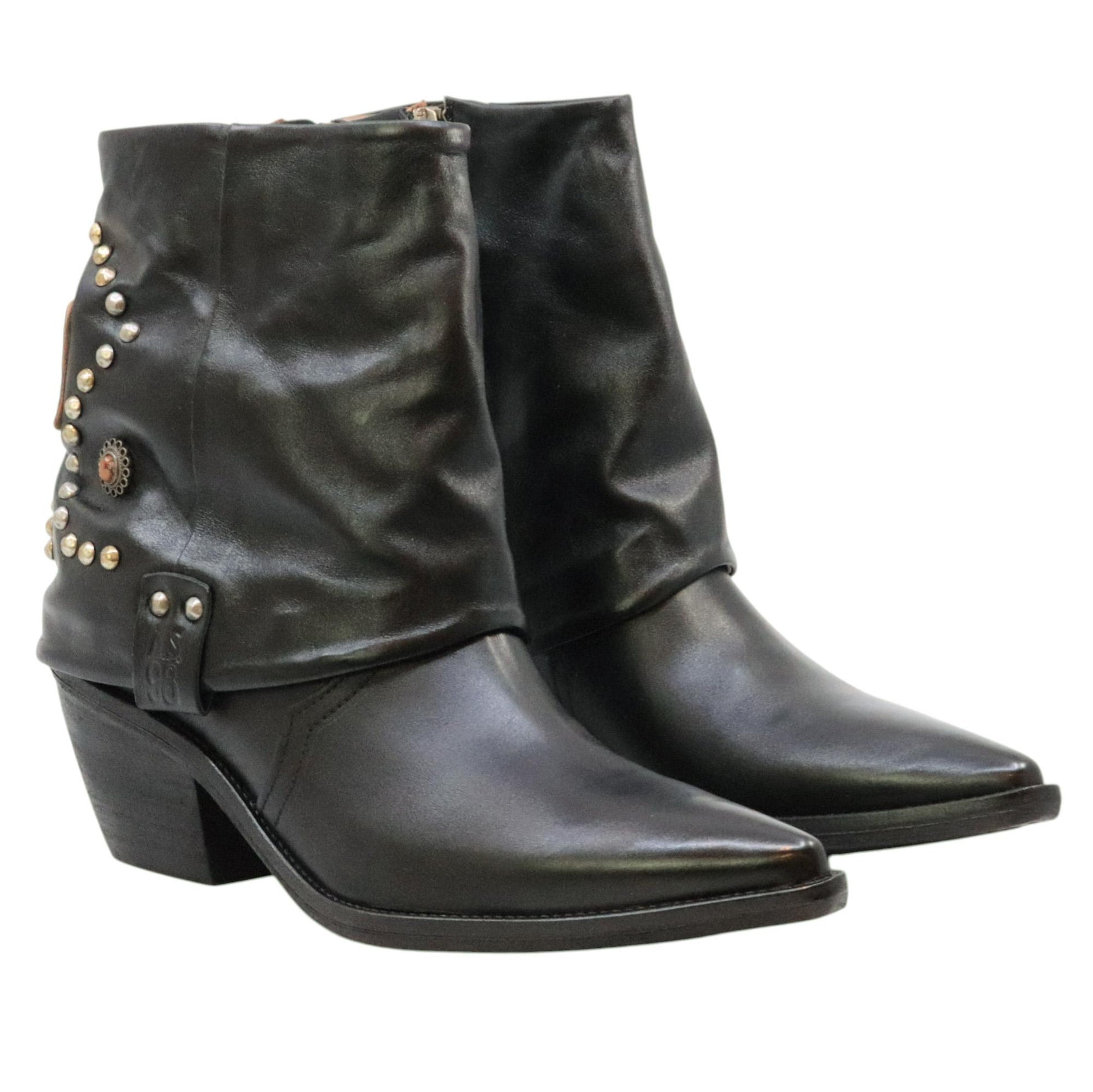 AS98 Caneva B84216 stivaletto donna in pelle nera 