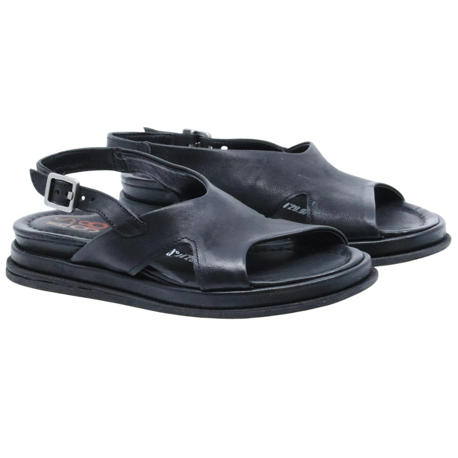 Sandalo donna AS98 B60018 in pelle nera 