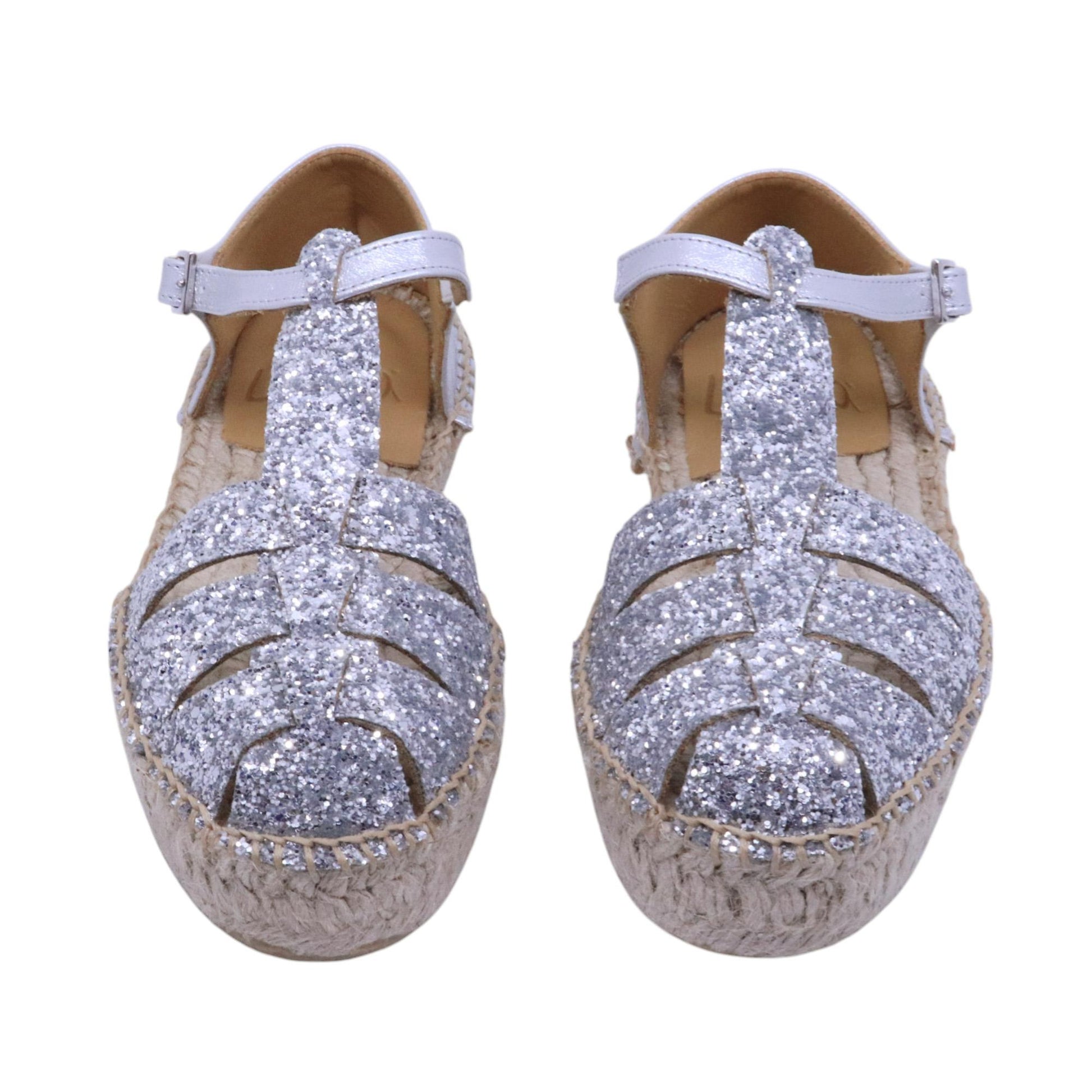 Sandalo donna Lagoa Valencia in glitter argento 