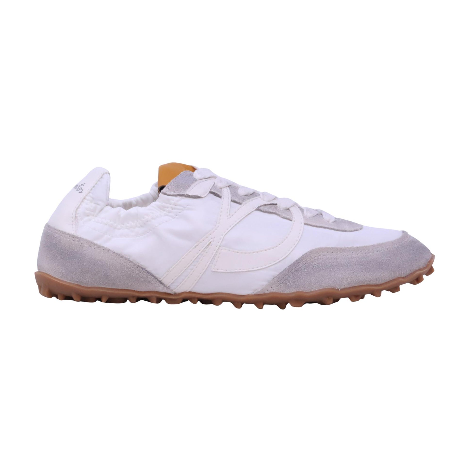 Palomitas Halia sneaker donna in nylon bianco e camoscio grigio 