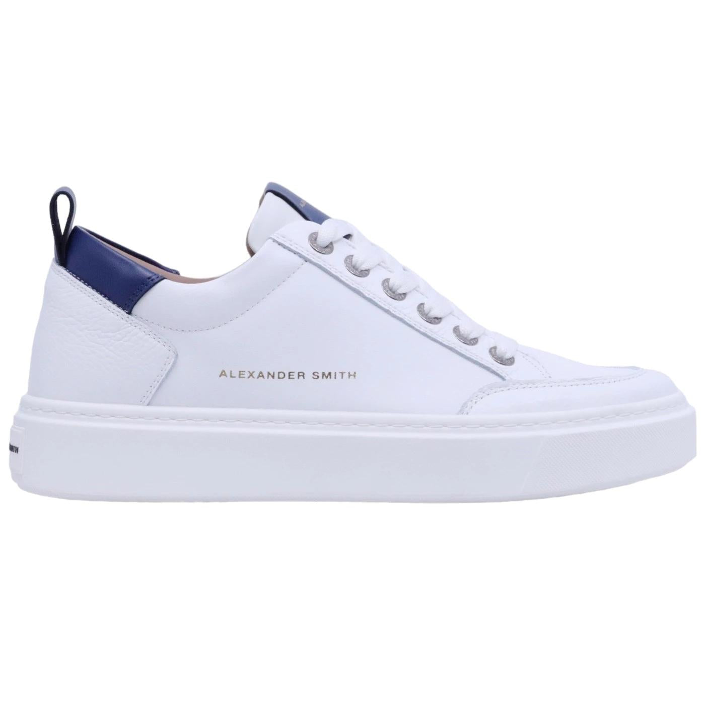 Sneaker uomo Alexander Smith Bond in pelle bianca e blu 