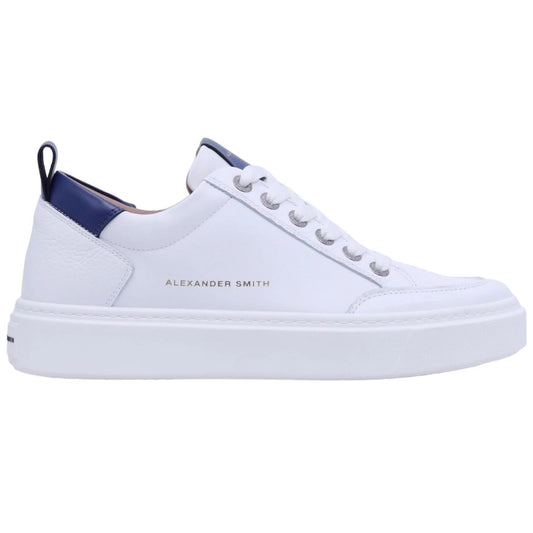 Sneaker uomo Alexander Smith Bond in pelle bianca e blu 