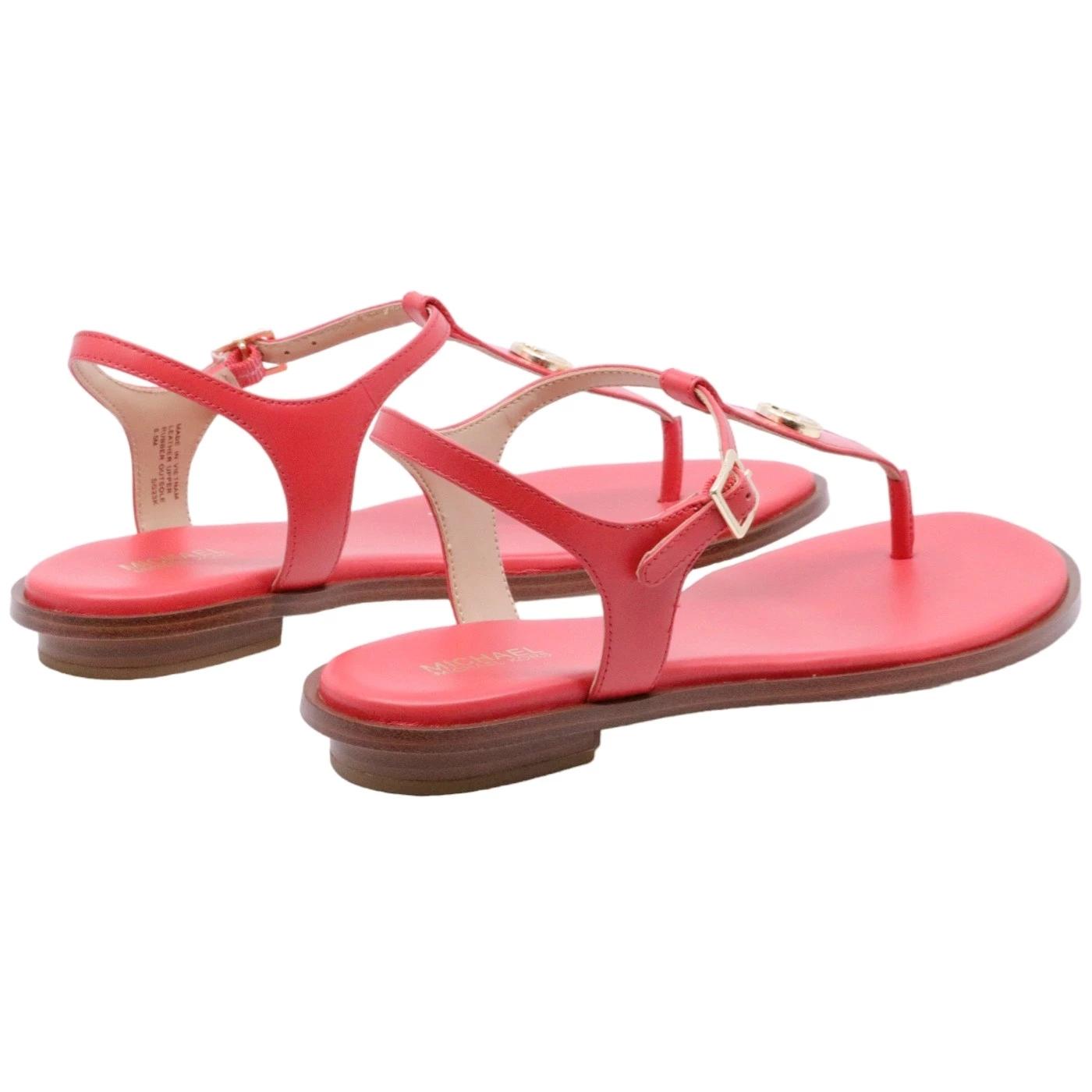 Sandalo infradito Michael Kors Mallory Thong corallo in pelle 