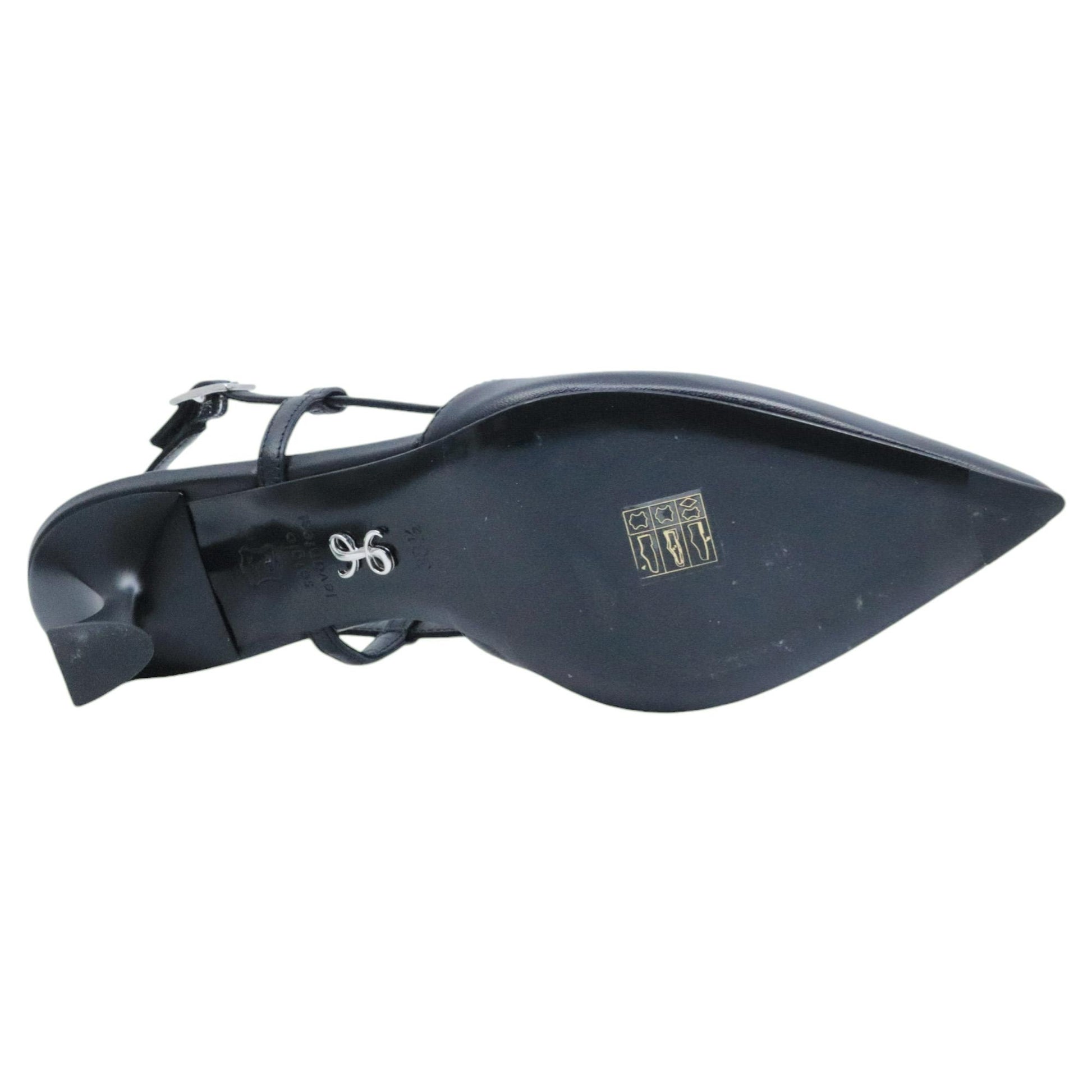 Slingback donna Sergio Levantesi Chantal23 in pelle nera 