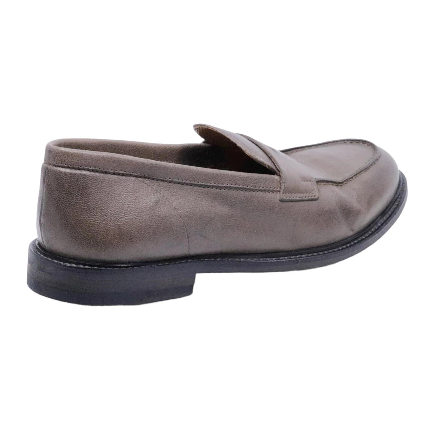 Mocassino uomo Crispiniano C01 in pelle nappata grigia 