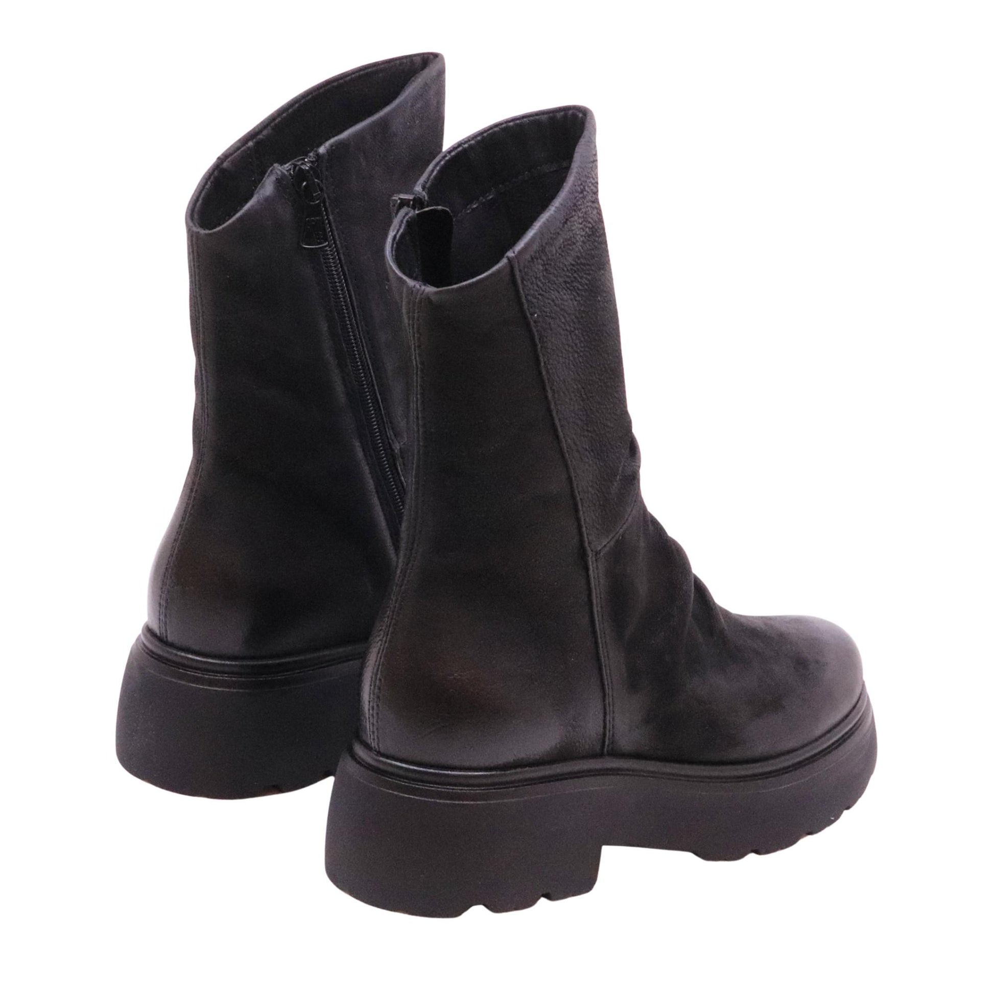 MJUS Ortone L44208 stivaletto donna in pelle nukuk nera 